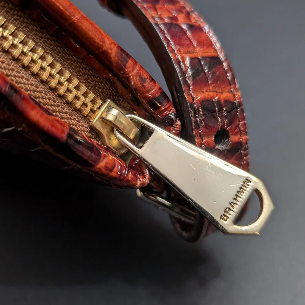 Brahmin Mini Asher Eastwood Croc-Embossed Leather satchel. - Picture 8 of 16